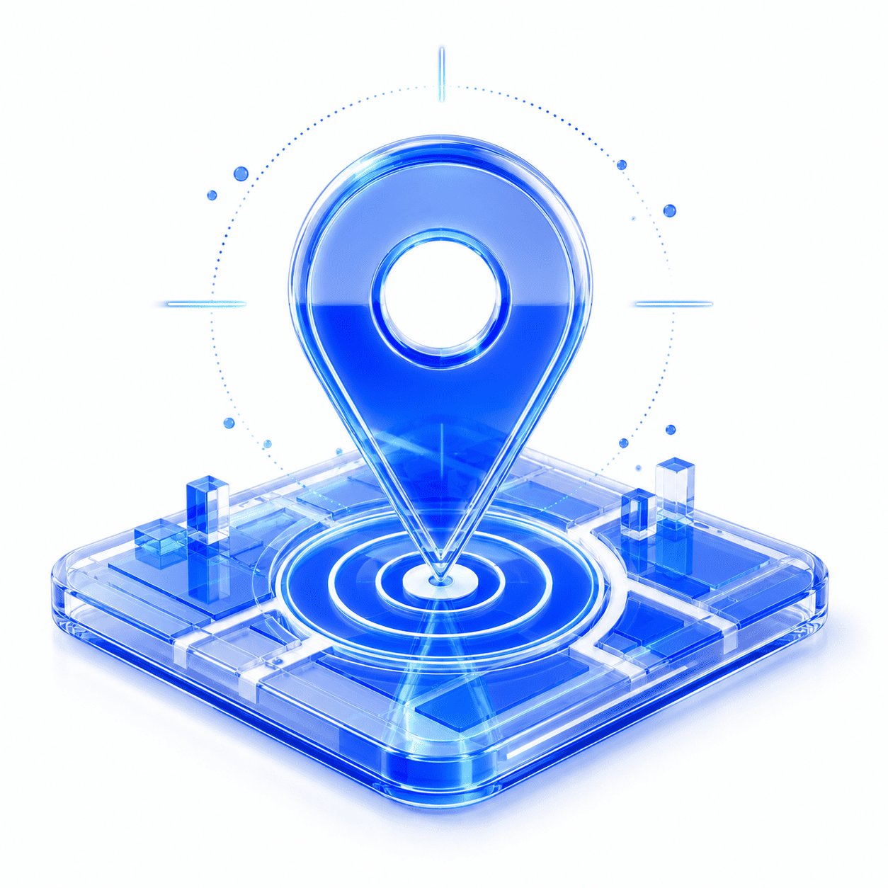 Illustration 3D d'une broche GPS et d'une carte pour le ciblage géographique d'une campagne de Street Marketing à Cotonou