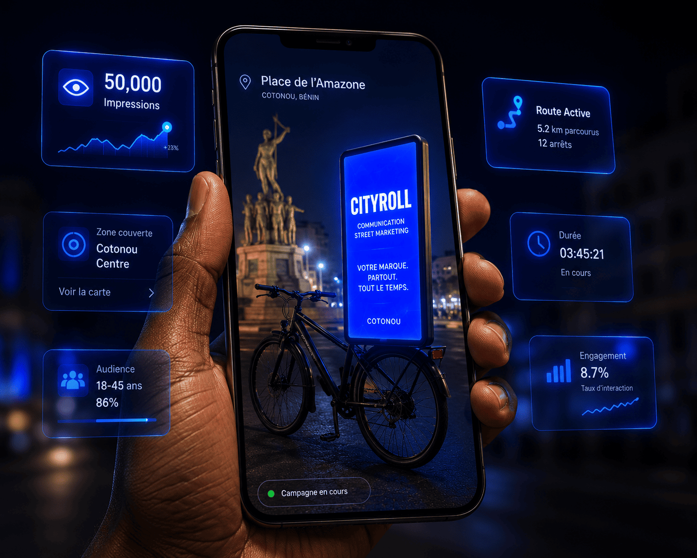 Application mobile de suivi et analyse des performances pour une campagne de Street Marketing à Cotonou avec Cityroll